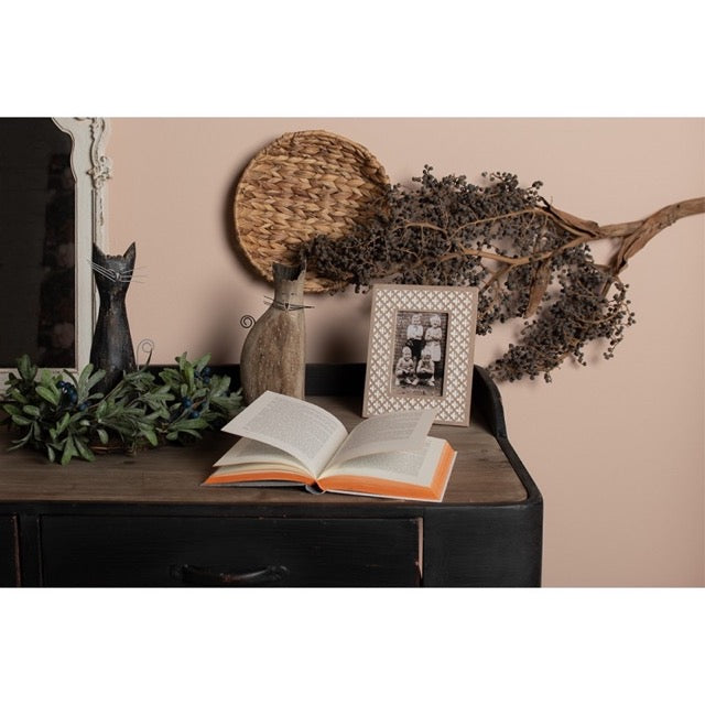 Statuetta gatto legno marrone