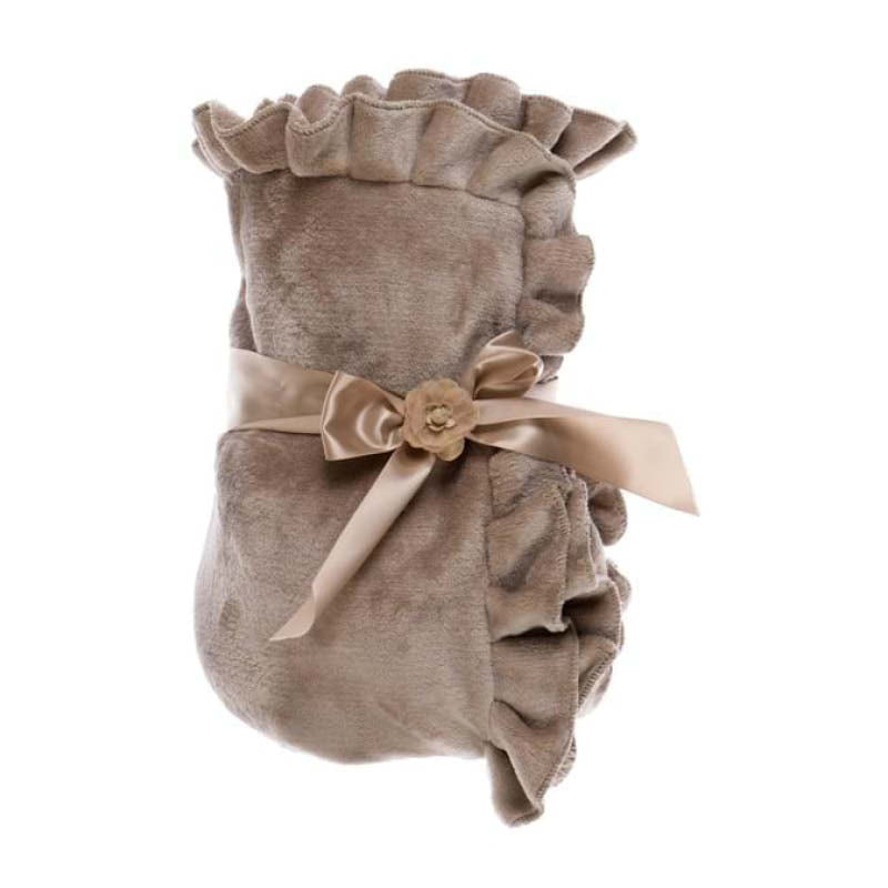 Plaid con gala Tortora e Grigio