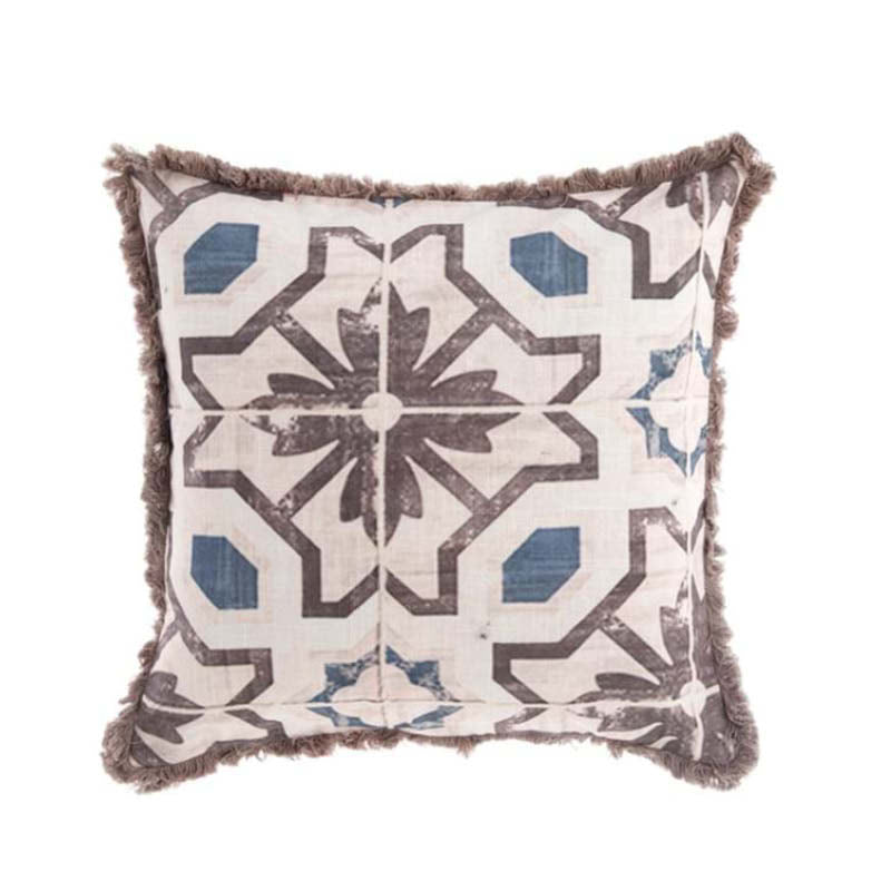 Cuscino stampato frange
