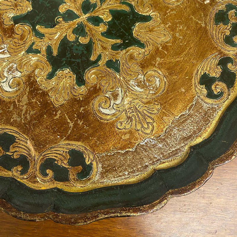 Vassoio brocantage tondo verde