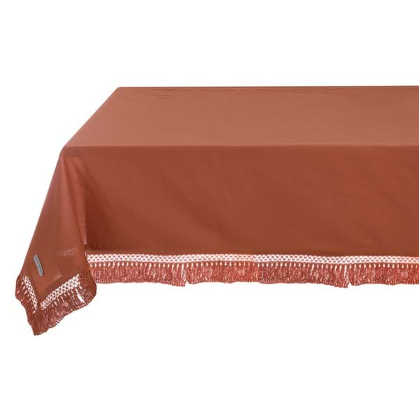 Tovaglia con frange color ruggine