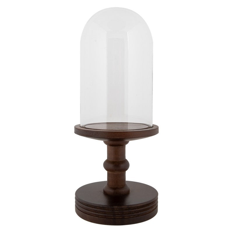 Cloche/Coprivivande in legno con coperchio in vetro