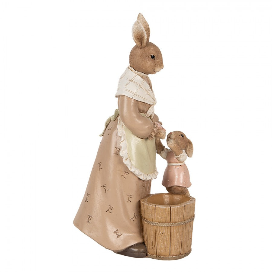 Statuetta decorativa Mamma coniglia con figlia