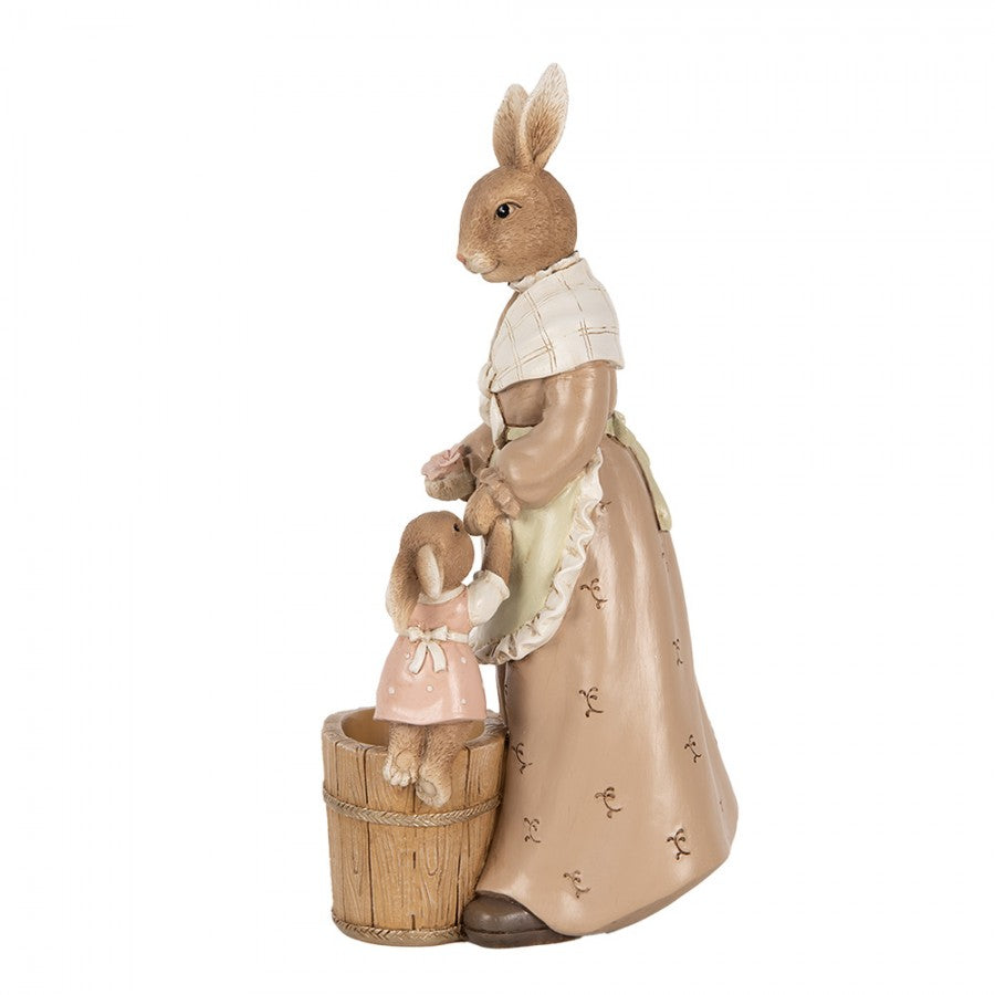 Statuetta decorativa Mamma coniglia con figlia