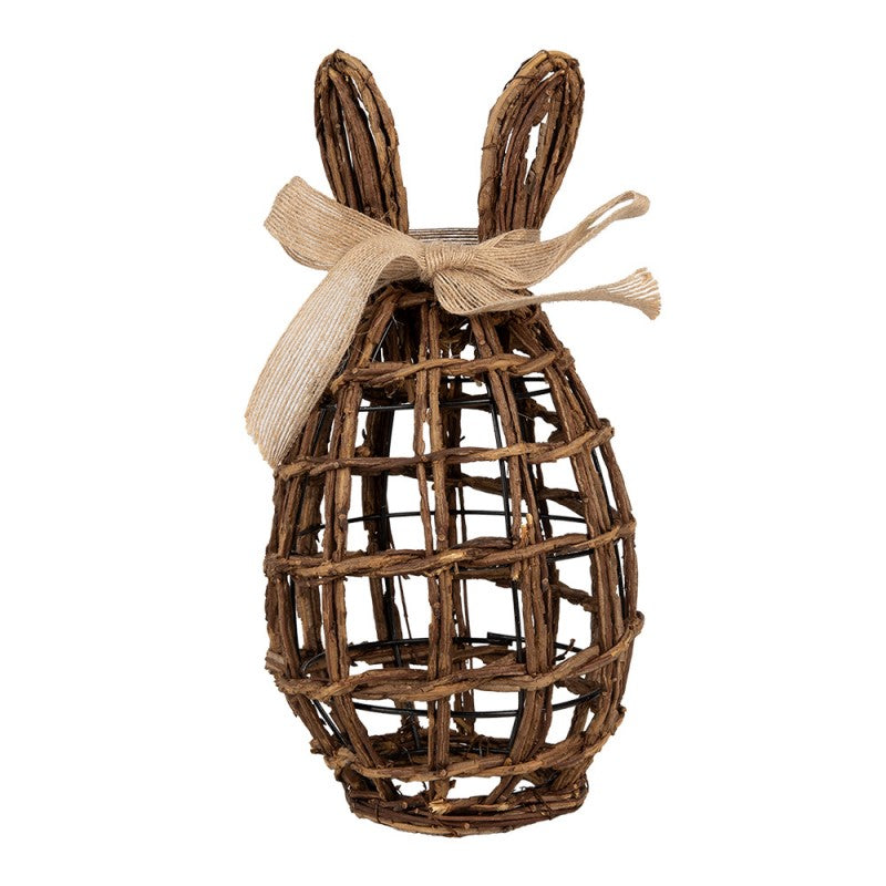 Statuetta coniglio in rattan