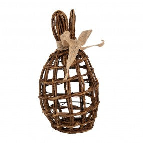 Statuetta coniglio in rattan