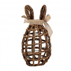 Statuetta coniglio in rattan