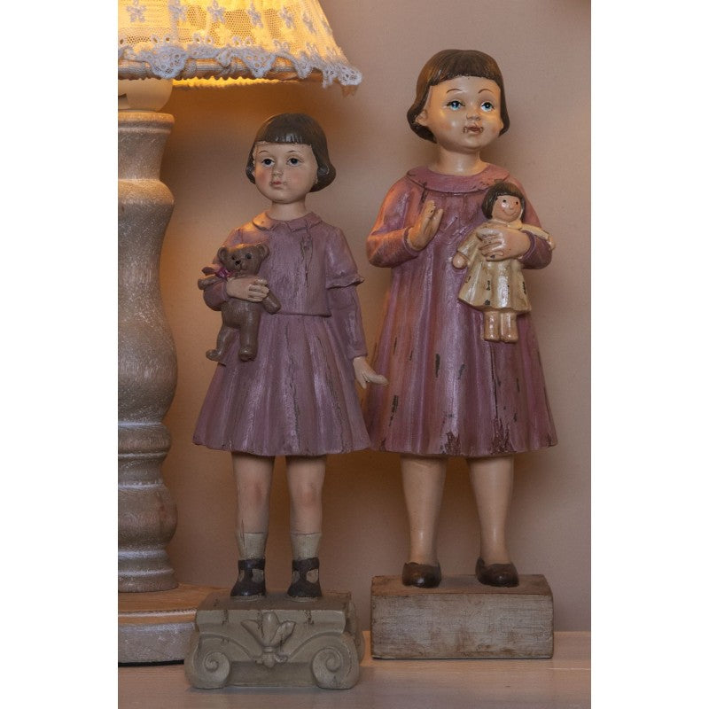 Statuetta bambina con orsacchiotto grande