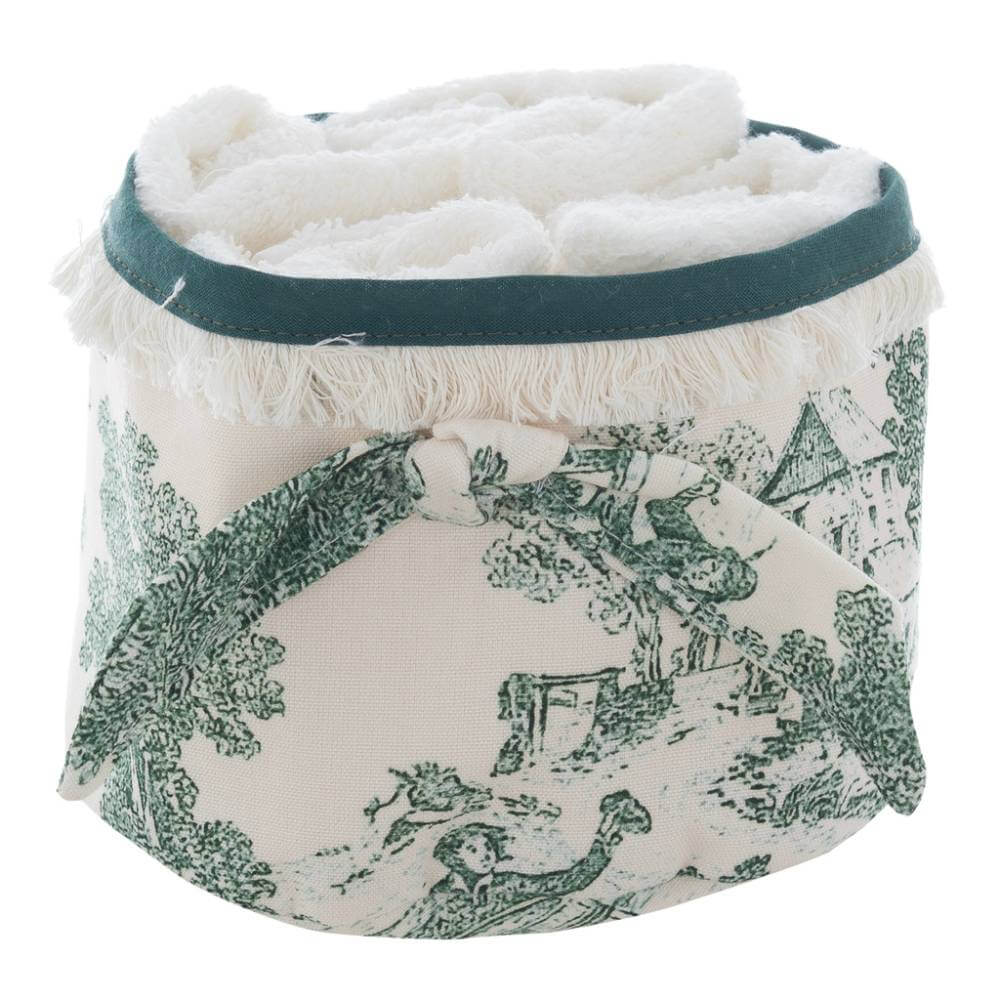 Cestino lavette Toile De Jouy verde