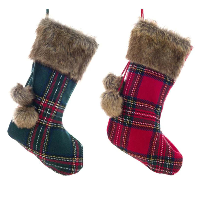 Calza Tartan Pelliccia