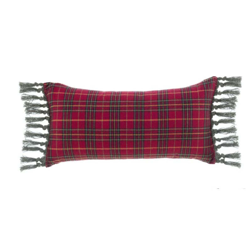Cuscino tartan con frange