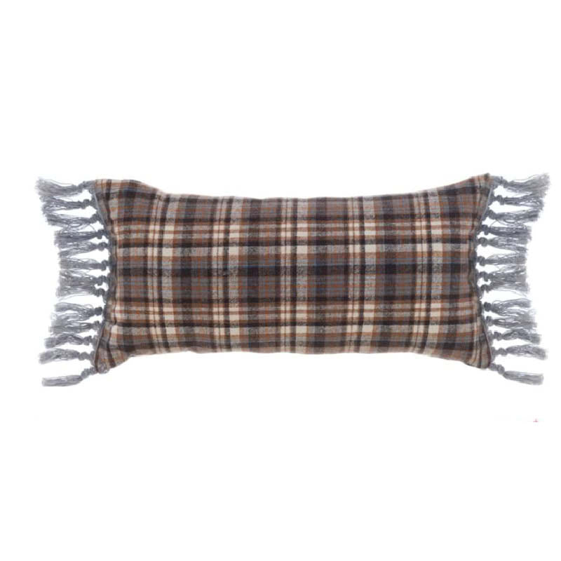 Cuscino tartan con frange