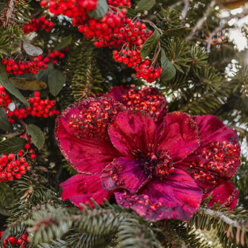 Fiore artificiale velluto rosso
