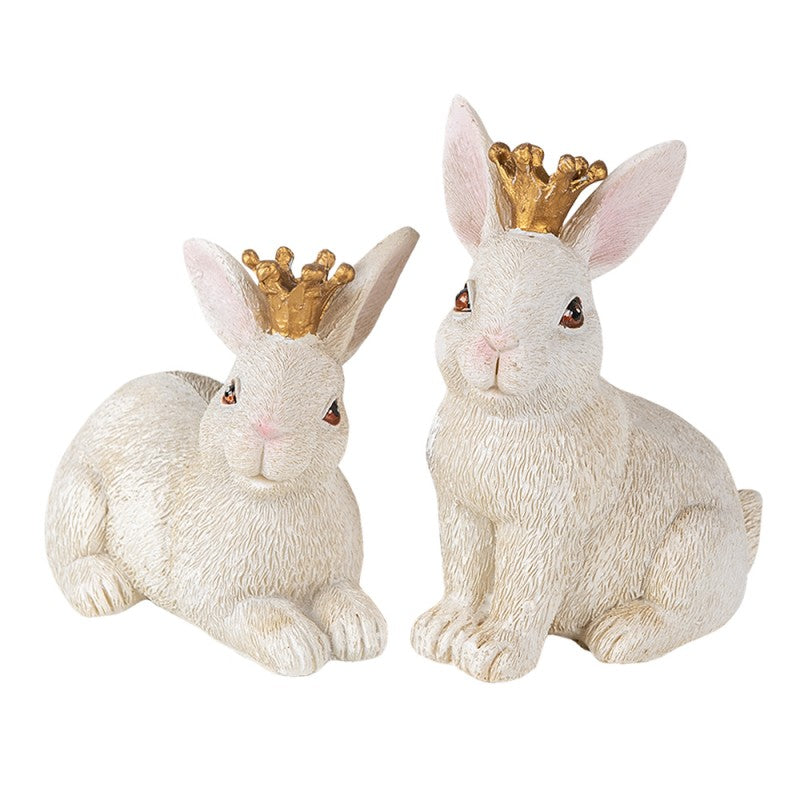 coppia coniglietti con corona