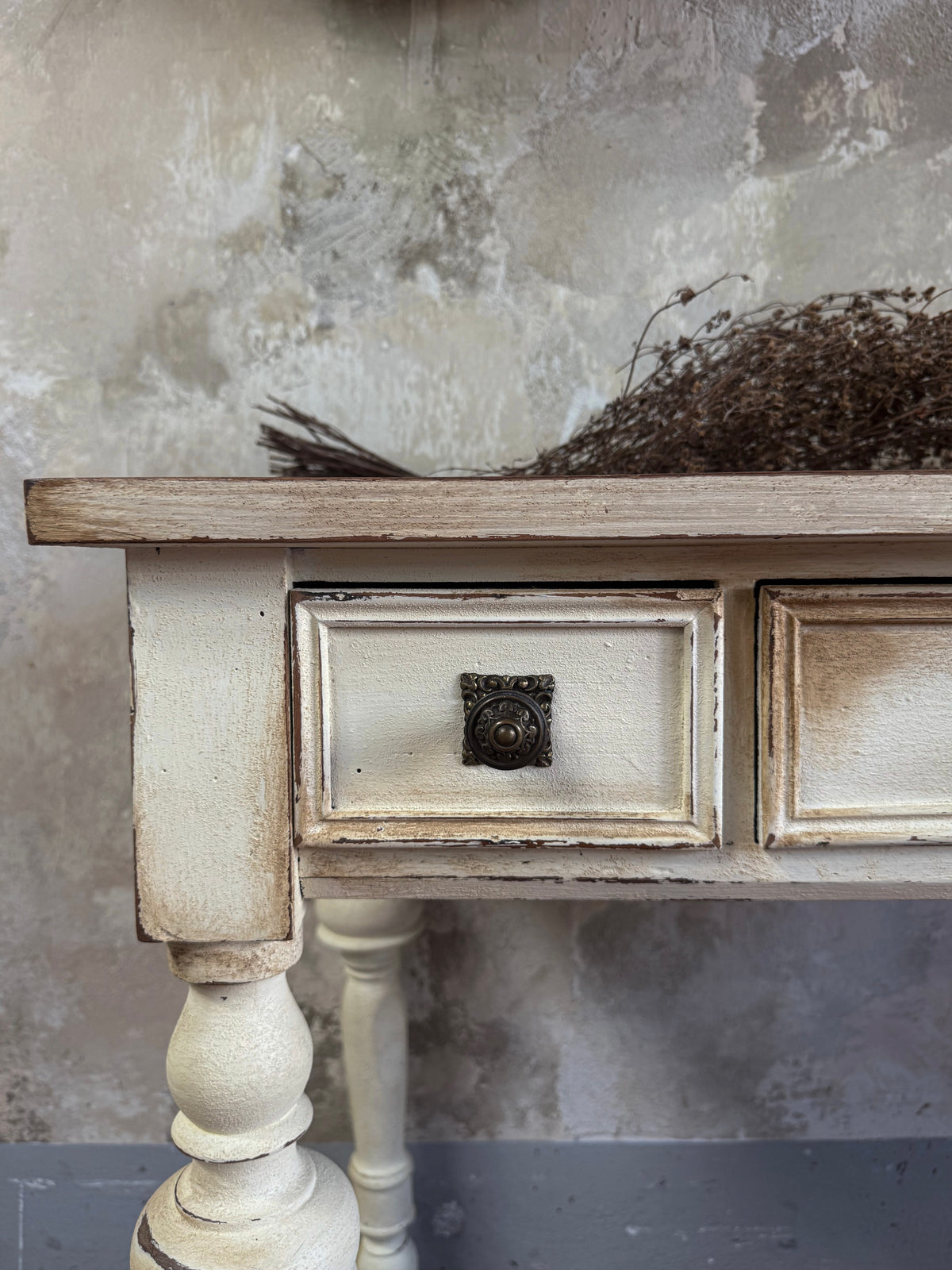 Mobiletto scrivania color avorio stile Shabby Chic