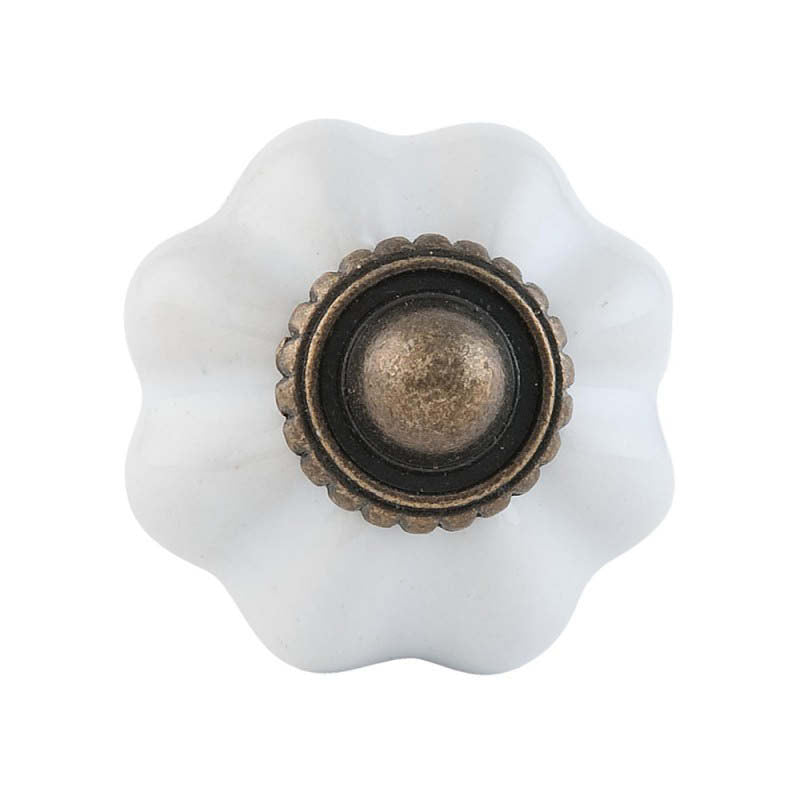 Pomello fiore bianco ceramica