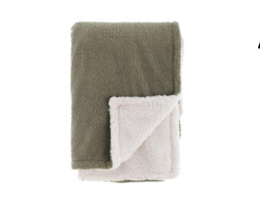 Plaid Sherpa supermorbido double face verde
