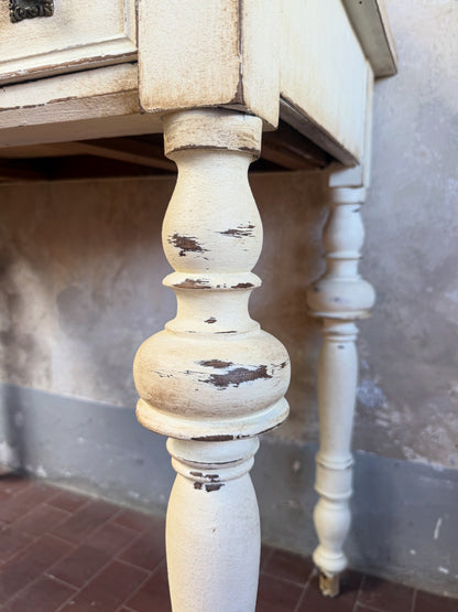 Mobiletto scrivania color avorio stile Shabby Chic