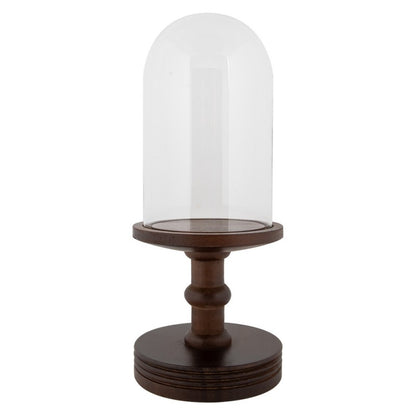 Cloche/Coprivivande in legno con coperchio in vetro