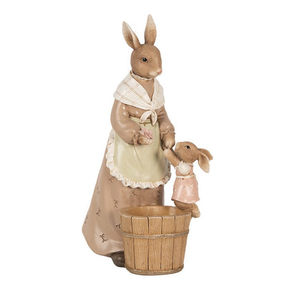 Statuetta decorativa Mamma coniglia con figlia