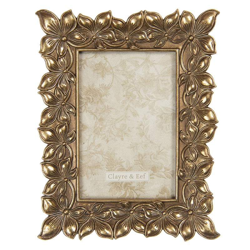 Cornice dorata a forma di fiori