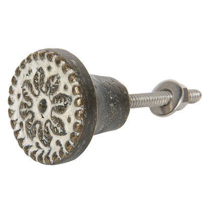 Pomello in ferro bianco e marrone