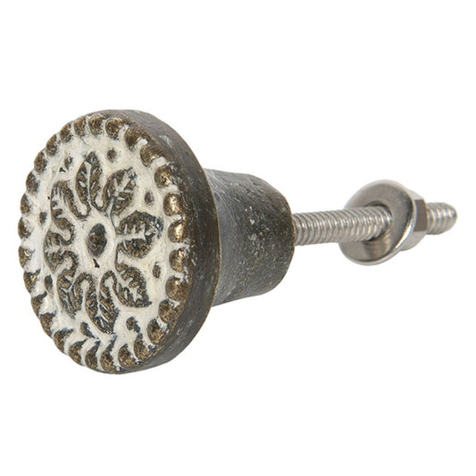 Pomello in ferro bianco e marrone