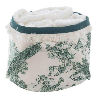 Cestino lavette Toile De Jouy verde