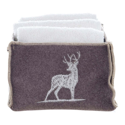 Cestino in cotone con fantasia invernale + 3 lavette