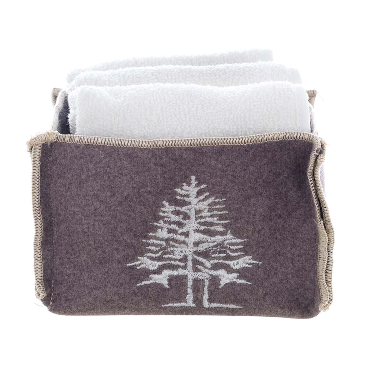 Cestino in cotone con fantasia invernale + 3 lavette