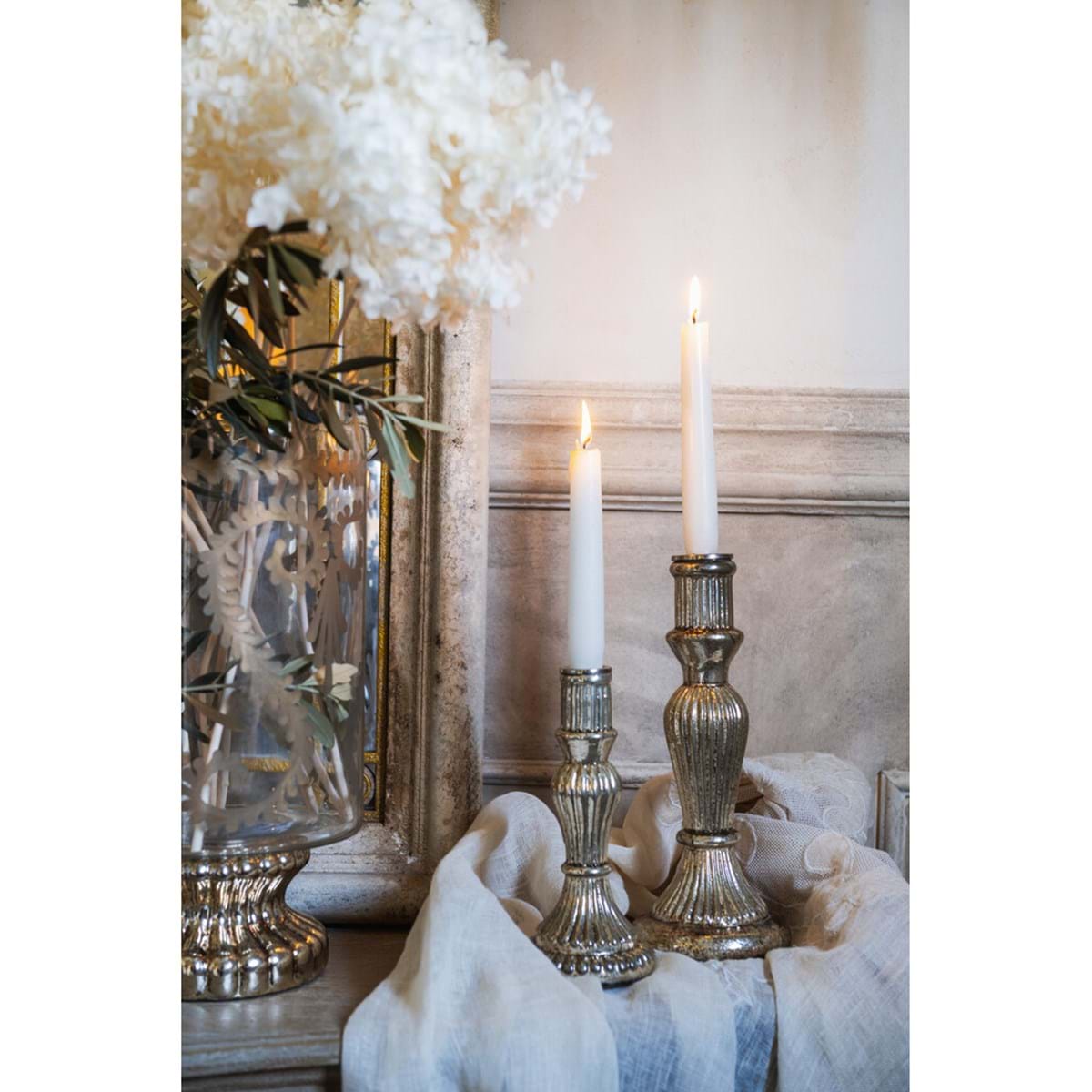 Porta candela vetro specchiato