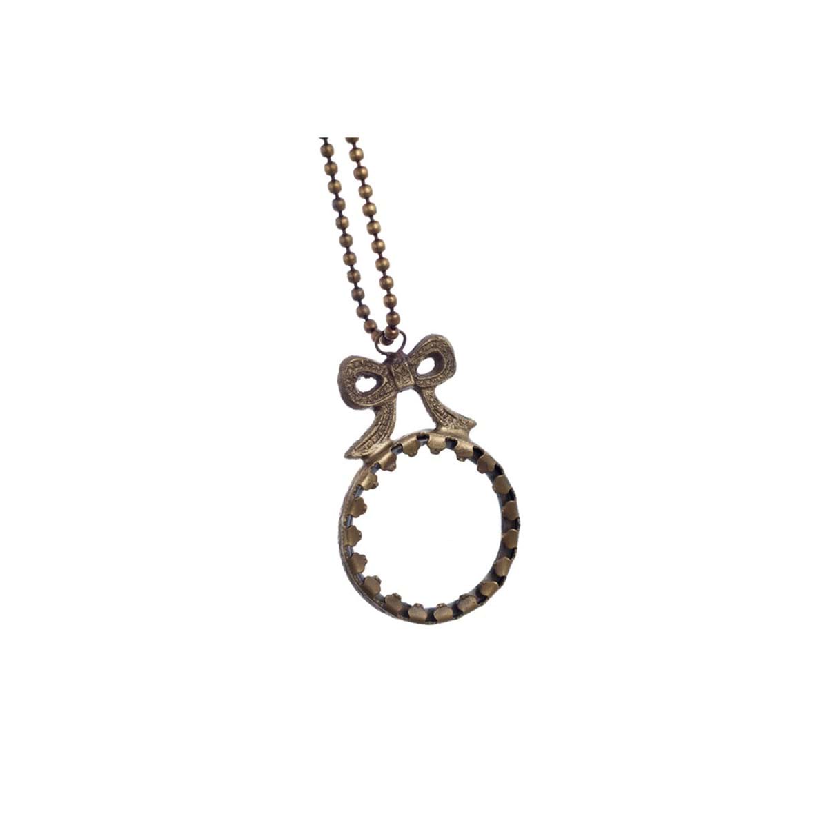 Catenella lente in ottone e vetro