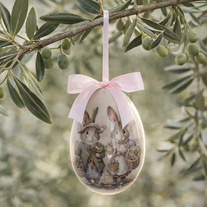 Uovo di pasqua con scatola regalo rosa