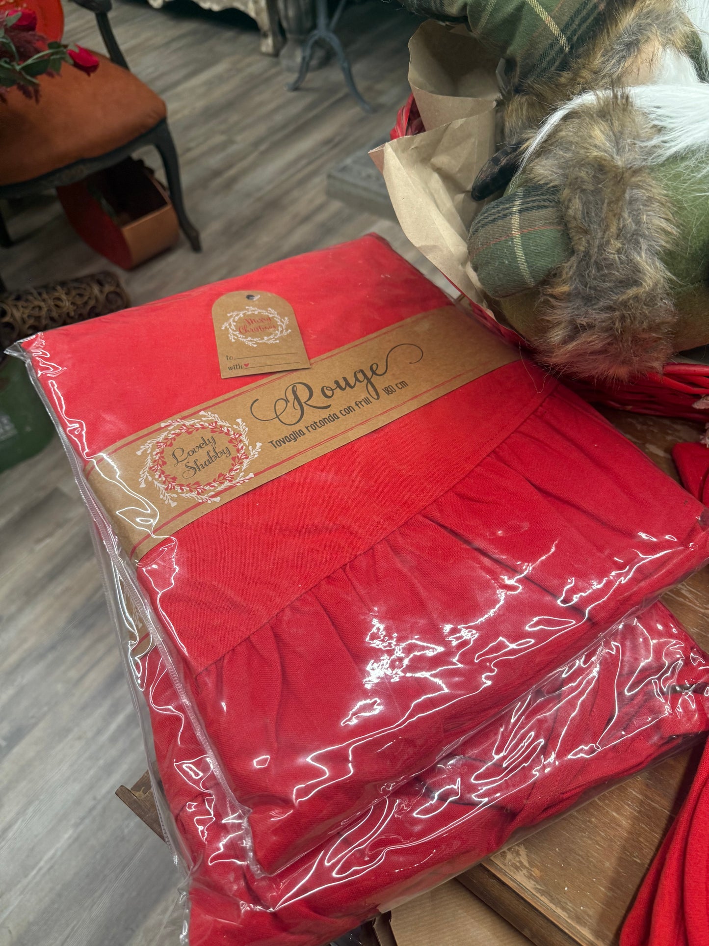 Tovaglia Rouge rotonda con volant