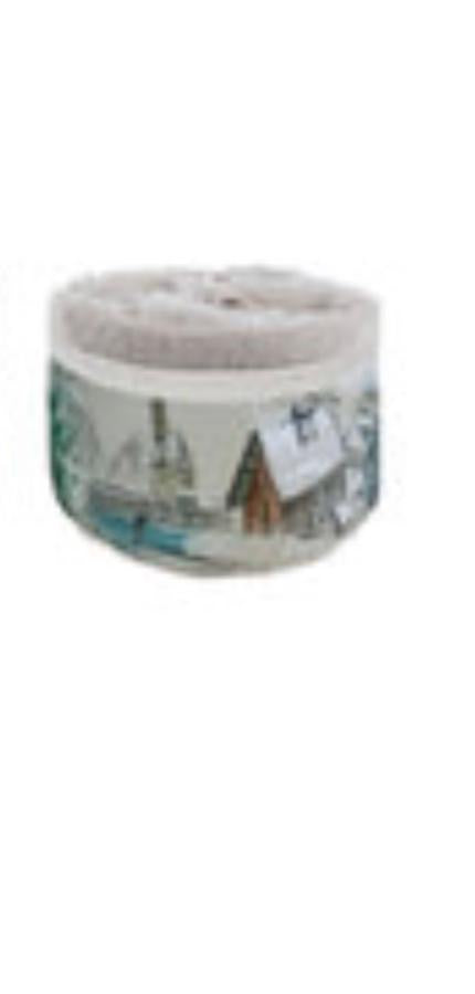 Cestini + 3 lavette in spugna con fascia decorativa invernale