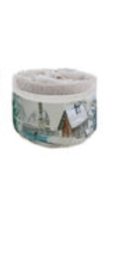 Cestini + 3 lavette in spugna con fascia decorativa invernale