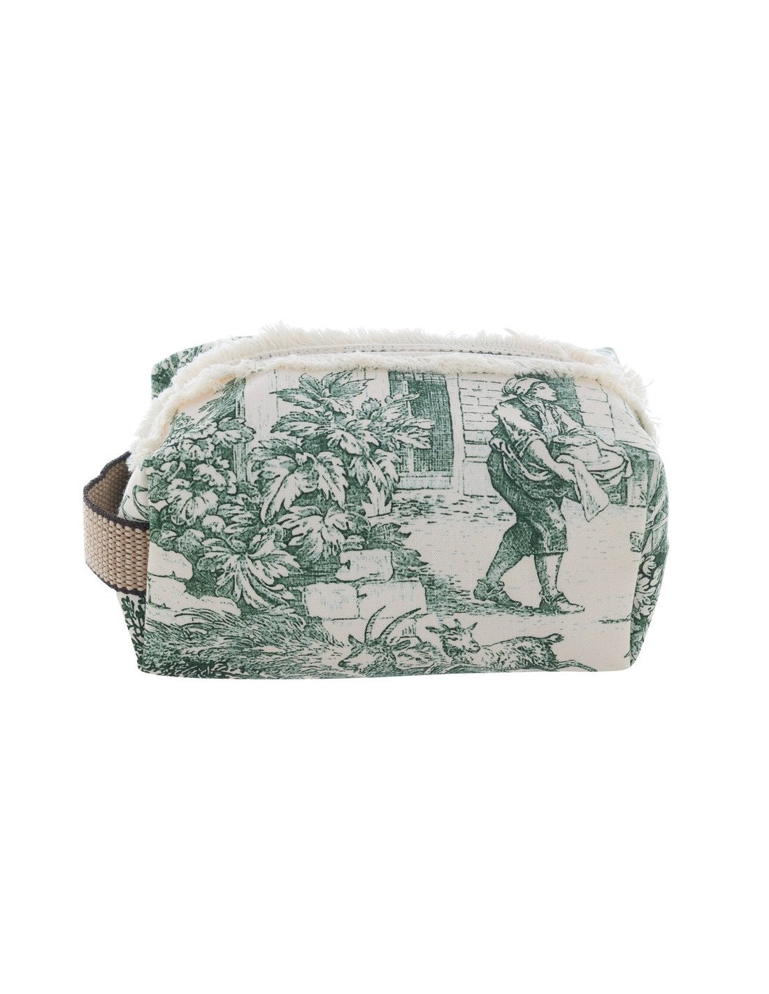Pochette da viaggio Toilette De Jouy Blanc Mariclò verde