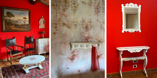 Restyling pareti in stile delabrè e mobili in stile gustaviano.