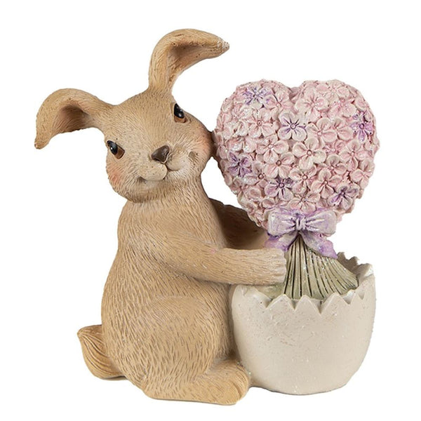 Decorazione coniglio con vaso di fiori