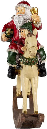 Babbo Natale su cavallo a dondolo