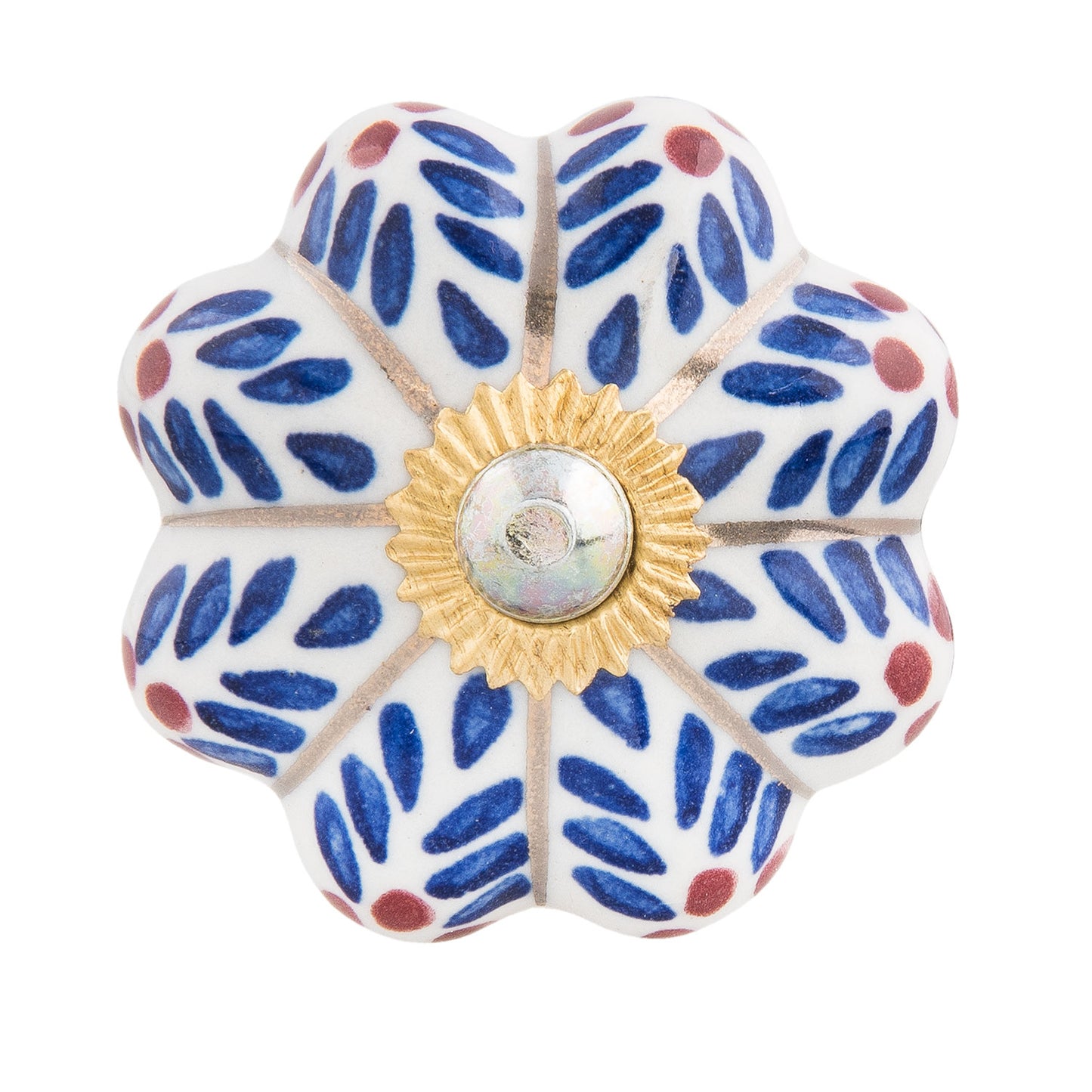 Pomello blu decorato