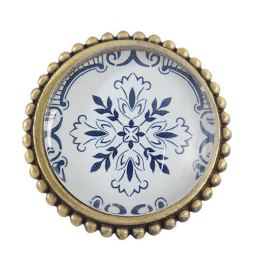 Pomello con Decorazioni Blu